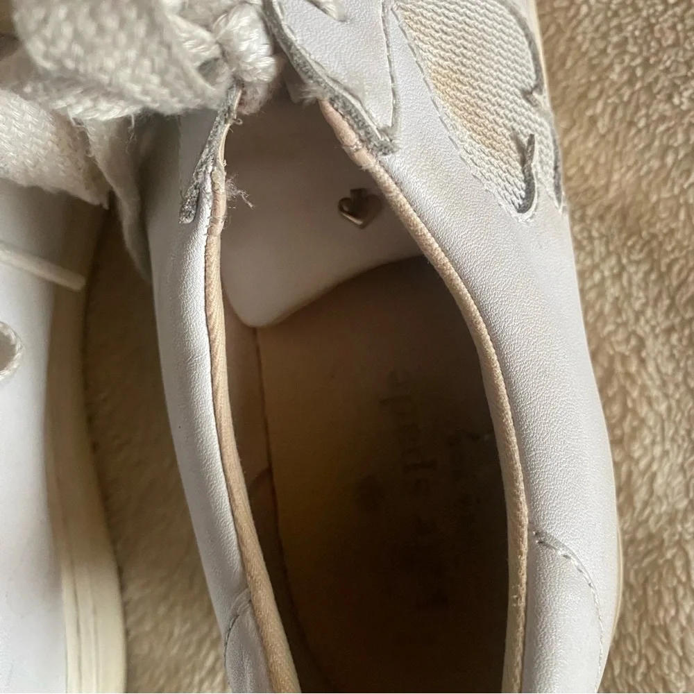 Kate Spade New York‎ Fez Sneakers Womens Size 6B White Leather Shoes Classic